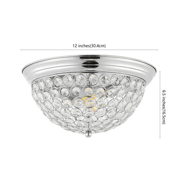 Malia 12" Traditional Transitional Iron LED Flush Mount - JONATHAN Y